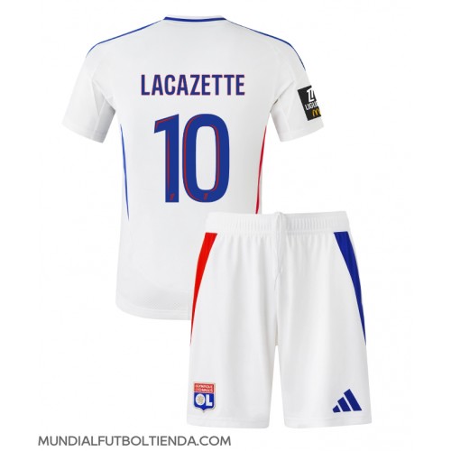 Camiseta Olympique Lyonnais Alexandre Lacazette #10 Primera Equipación Replica 2024-25 para niños mangas cortas (+ Pantalones cortos)